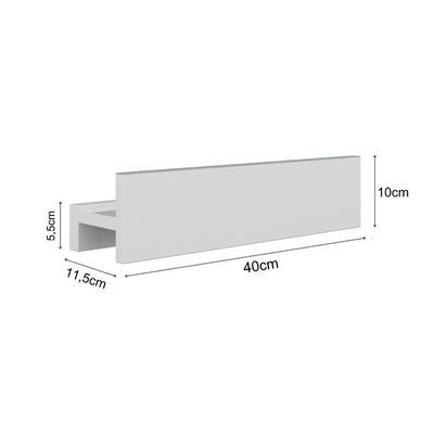 Porta Shampoo Linear 40cm Branco Standard