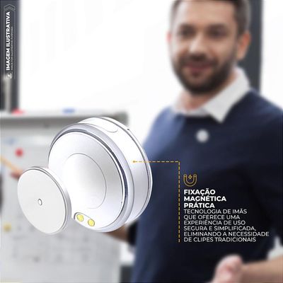 Microfone de Lapela Magnética Tipo C com Adaptador Lightning - Armor - Branca - Gshield