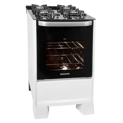 Fogão Best Glass 4 Queimadores Branco Bivolt Fgvbg410br Suggar Bivolt