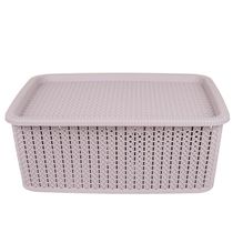 Caixa Organizadora 12.5L com Tampa São Bernardo Rattan OR24 Concreto