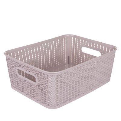 Caixa Organizadora 12.5L com Tampa São Bernardo Rattan OR24 Concreto Cinza