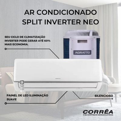 Ar Condicionado Split Inverter Neo Top 9mil Btus Quente E Frio 220v - Agratto