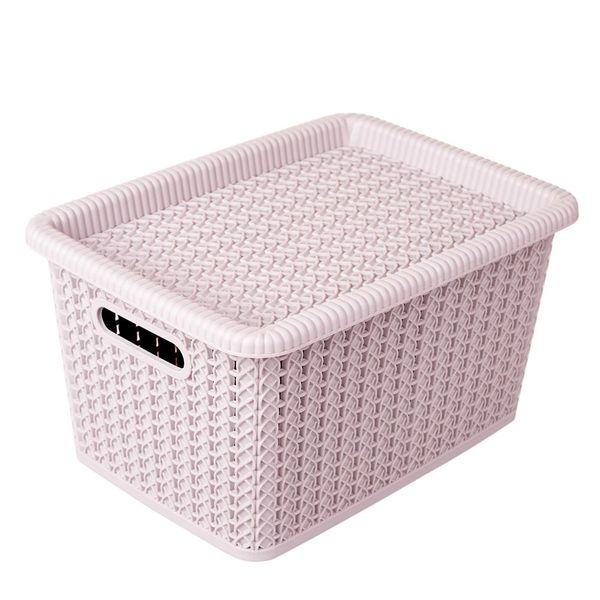 Caixa Organizadora 5 Litros Tipo Rattan São Bernardo Bege Coral