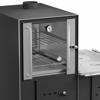 Forno Acoplado A Lenha Preto Chapa De Alumínio N°01 Dir
