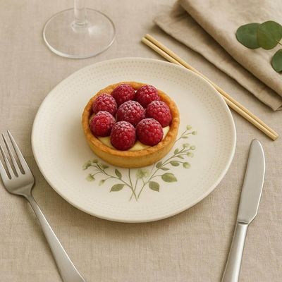 Jogo 8 Pratos Raso Sobremesa Orgânicos Cerâmica Porto Brasil Ammi Cozinha Servir Mesa Posta