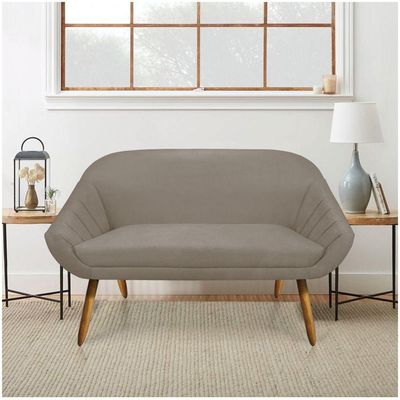 Kit 01 Namoradeira 02 Lugares E 02 Poltronas Giovana Suede disponível na cor Marrom Rato