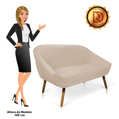 Namoradeira Suede Bege Castanho