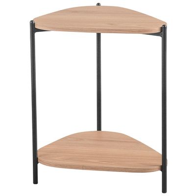 Mesa Lateral Para Sala de Estar Pés Metálicos Adek A03 Hanover Preto - Lyam Decor