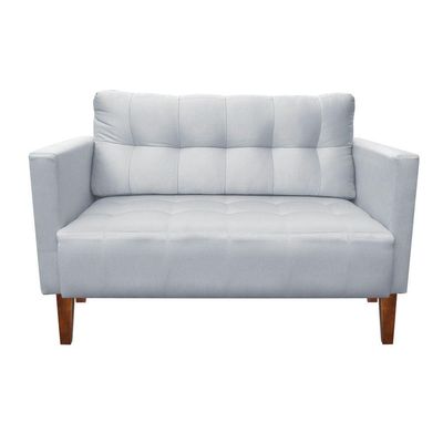 Sofá Retrô Namoradeira 2 Lugares Livia Suede Cinza