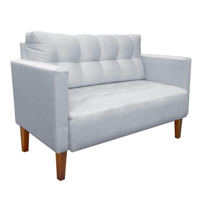 Sofá Retrô Namoradeira 2 Lugares Livia Suede Cinza