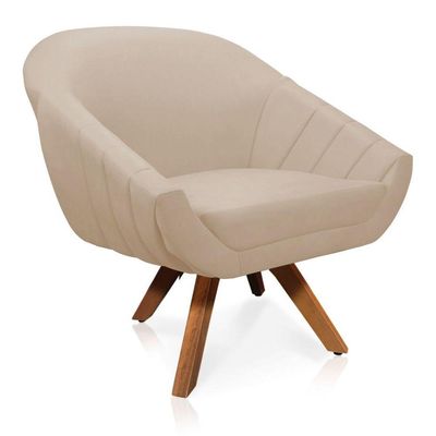 Kit 01 Namoradeira 02 Lugares E 01 Poltrona Giovana Suede Bege