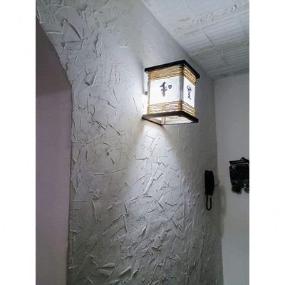 Arandela Luminária De Parede Rustica Oriental Com Ideograma Artesanal Sala Quarto Madeira Pousada