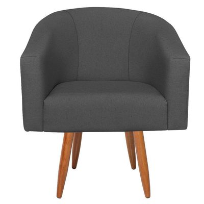 Kit Diva Recamier Heitor 160cm Lado Esquerdo e 02 Poltronas Luiza Linho Cinza escuro