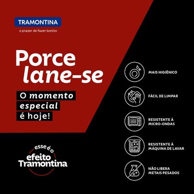 Kit Prato Raso Tramontina Churrasco Stone em Porcelana 28 cm 4 Peças