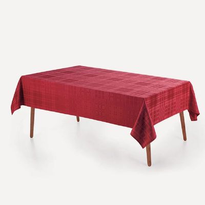 Toalha Mesa Retangular 180x220cm Tartan Vermelha Karsten