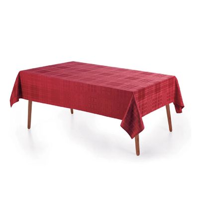 Toalha Mesa Retangular 180x220cm Tartan Vermelha Karsten