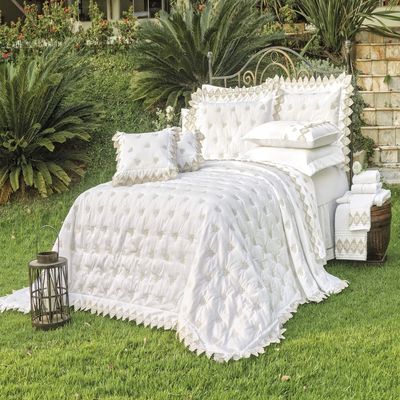 Jogo de Cama Queen Bordado 400 fios Sensualle Branco Vilela Enxovais 4 peças