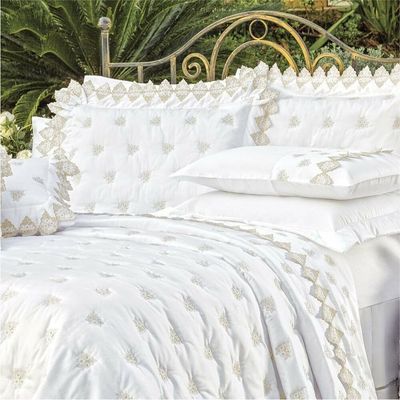 Jogo de Cama Queen Bordado 400 fios Sensualle Branco Vilela Enxovais 4 peças