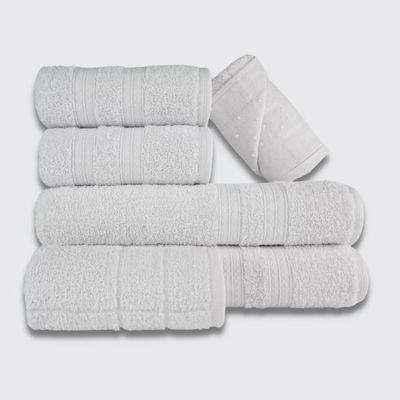 Jogo de Toalha 6 pçs Gigante Felpuda Itália Soft 100% Algodão Branco