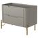 Mesa De Cabeceira Orgânica 2 Gavetas Pés Industrial Dourado Bliss I03 Grigio - Lyam Decor