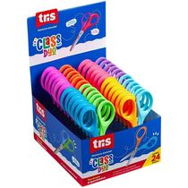 Tesoura Escolar Class Duo 13cm Tris Roxo E Laranja