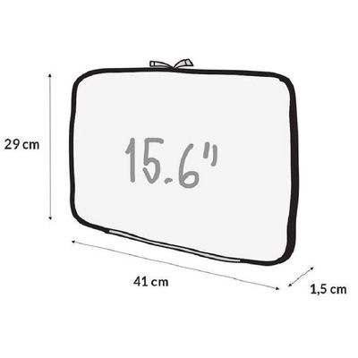 Capa para Notebook Tipo Luva com Ziper 15.6" em Neoprene - Preto