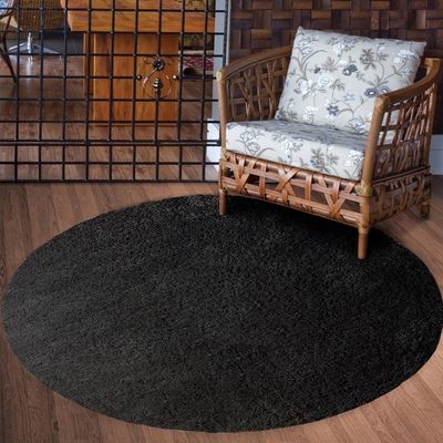 Tapete Prestigio Redondo 150cm Preto Jolitex