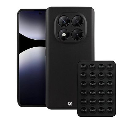 Kit Capa Silicon Veloz Para Xiaomi Redmi Note 14 Pro 5g + Ventosa - Preta - Gshield