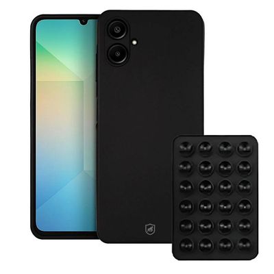 Kit Capa Silicon Veloz Para Galaxy A06 + Ventosa - Preta