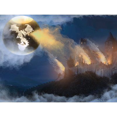 Luminária Abajur Globo Dragão LED USB Enfeite Decorativo Esfera de Vidro 3D Base de Madeira
