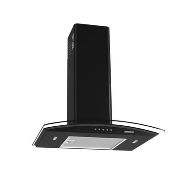 Coifa Nardelli De Parede Clean Vidro Curvo Black 60cm Preto 110V
