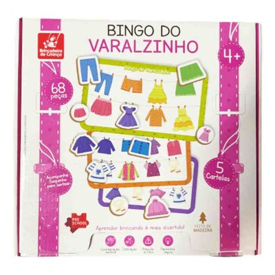 Bingo do Varalzinho Madeira 2198 Brincadeira De Criança