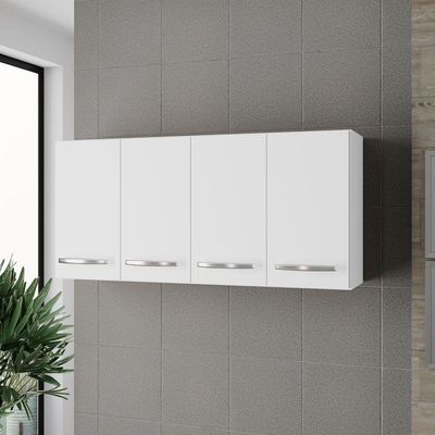 Armario Aereo 120 Cm 4p Mara Branco Mobbs