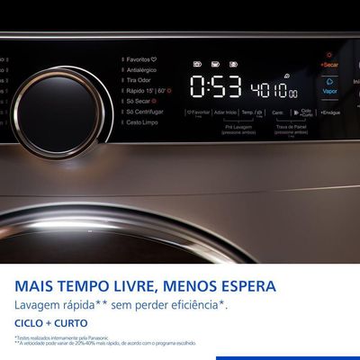Lava e Seca Intuitive+ Panasonic 13kg/8kg Max Wash Função Vapor+ NA-S26MK1LBZ 110V