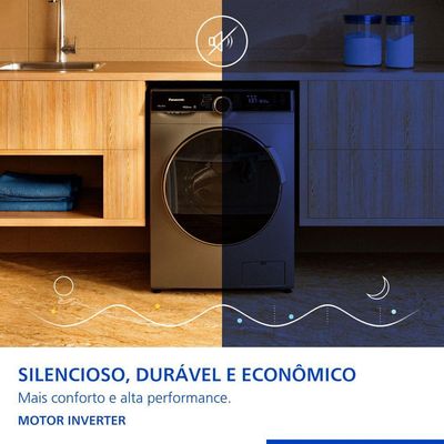 Lava e Seca Intuitive+ Panasonic 13kg/8kg Max Wash Função Vapor+ NA-S26MK1LBZ 110V