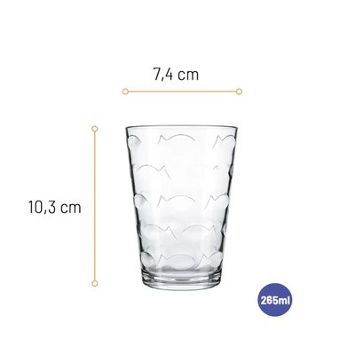 Jogo de Copos Multiuso Laguna 265ML 6 unidades - Nadir 2026
