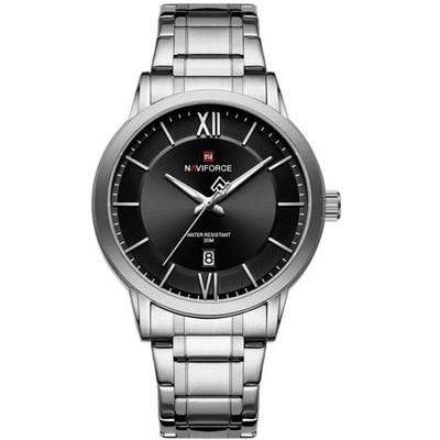 Relógio De Quartzo Masculino Pulseira Em Aço Inoxidável 3atm à Prova D´agua Prata