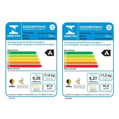 Lava E Seca 11kg Titanium Slim Storm Wash Conectada Midea MF210D110WB/GK-01 110V