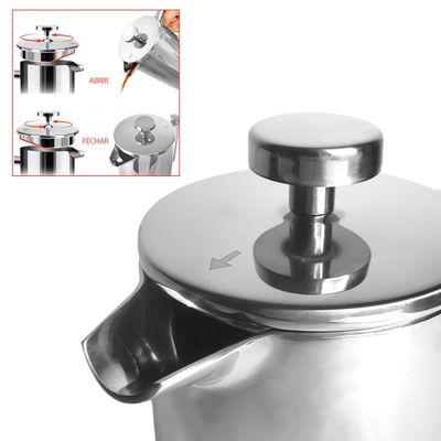 Cafeteira Prensa Francesa Inox Cremeira Leite Bule Cafe Bar