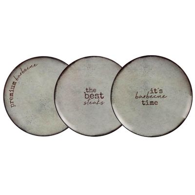 Conjunto 6 Pratos Churrasco Rustic 28cm Sortido Porcelana Tramontina Mesa Posta Rasos