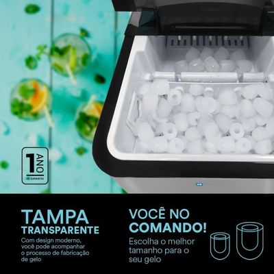 Máquina De Gelo Prata 15kg Ice Compact Emg02s 220v - Eos 220v