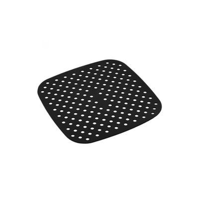 Tapete Silicone Quadrado Air Fryer Preto Antiaderente 18,5cm