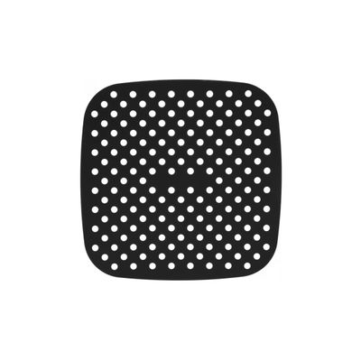 Tapete Silicone Quadrado Air Fryer Preto Antiaderente 18,5cm