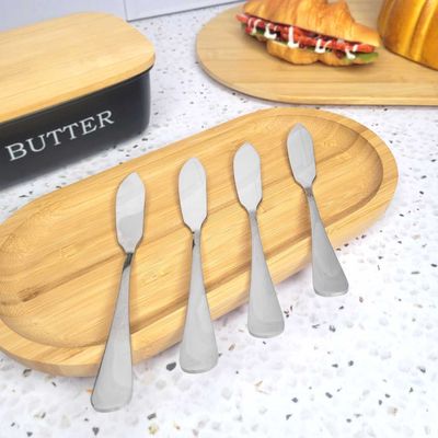 Faca para Manteiga Espatula Pate Geleia Inox Talher Jogo 4un