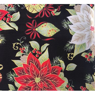 Capa Almofada com Ziper 43x43cm Natal Ju Decor Preta
