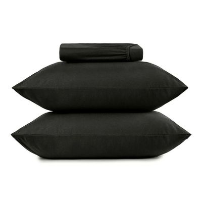 Jogo Cama King 3 Pcs Malha Fio Penteado Preto Altenburg