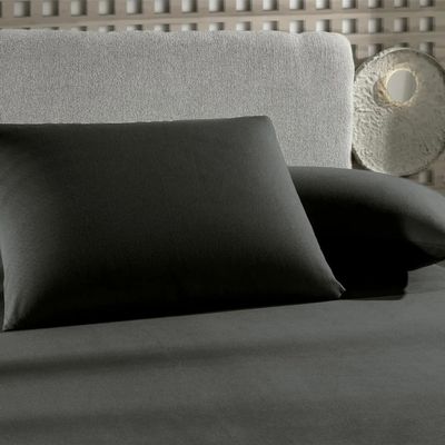 Jogo Cama King 3 Pcs Malha Fio Penteado Preto Altenburg