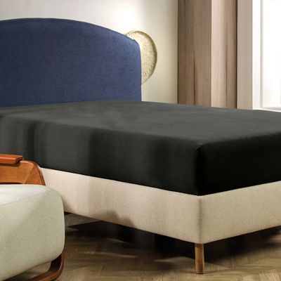 Jogo Cama King 3 Pcs Malha Fio Penteado Preto Altenburg