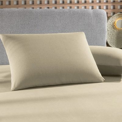 Jogo Cama Solteiro 2 Pcs Fio Penteado Liso Altenburg Bege