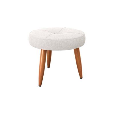 Poltrona Cadeira Com Puff Para Descanço Acabamento Premium Havana Matrix Boucle Bege